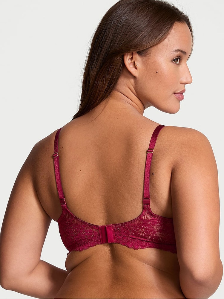 Victoria's Secret Campari Red Lightly Lined Demi Lace Bra - Image 2 of 4
