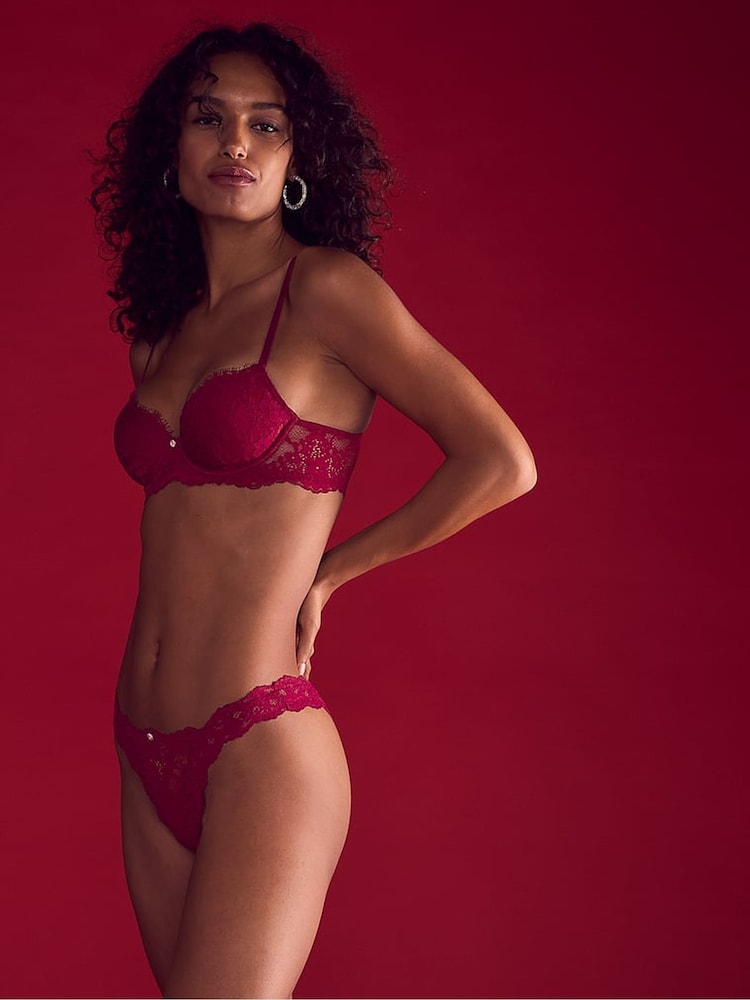 Victoria's Secret Campari Red Lightly Lined Demi Lace Bra - Image 4 of 4