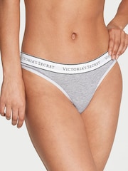 Victoria's Secret Leopard/Grey/Green/Pink Thong Logo 5 Pack Knickers - Image 2 of 3