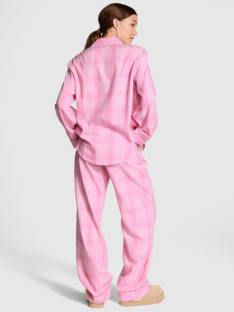 Victoria's Secret PINK Moonstone Pink Flannel Long Pyjama Set - Image 2 of 3 Victoria's Secret PINK Moonstone Pink Flannel Long Pyjama Set - Image 2 of 3