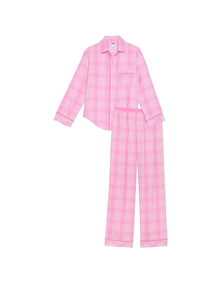 Victoria's Secret PINK Moonstone Pink Flannel Long Pyjama Set - Image 3 of 3 Victoria's Secret PINK Moonstone Pink Flannel Long Pyjama Set - Image 3 of 3