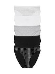 Wit/grijs/zwart - Victoria's Secret set van 5 slips - Image 1 of 3