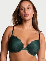 Victoria's Secret Botanical Green Push Up Rose Lace Bra - Image 1 of 3