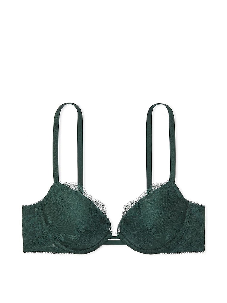 Victoria's Secret Botanical Green Push Up Rose Lace Bra - Image 3 of 3