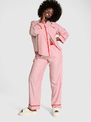 Victoria's Secret PINK Vermillion Red Stripes Flannel Long Pyjama Set - Image 1 of 1