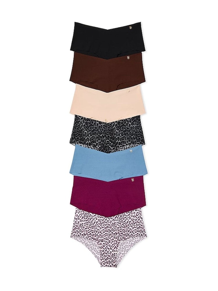 Victoria's Secret Nude/Brown/Leopard/Black/Blue Cheeky 7 Pack Knickers - Image 1 of 3