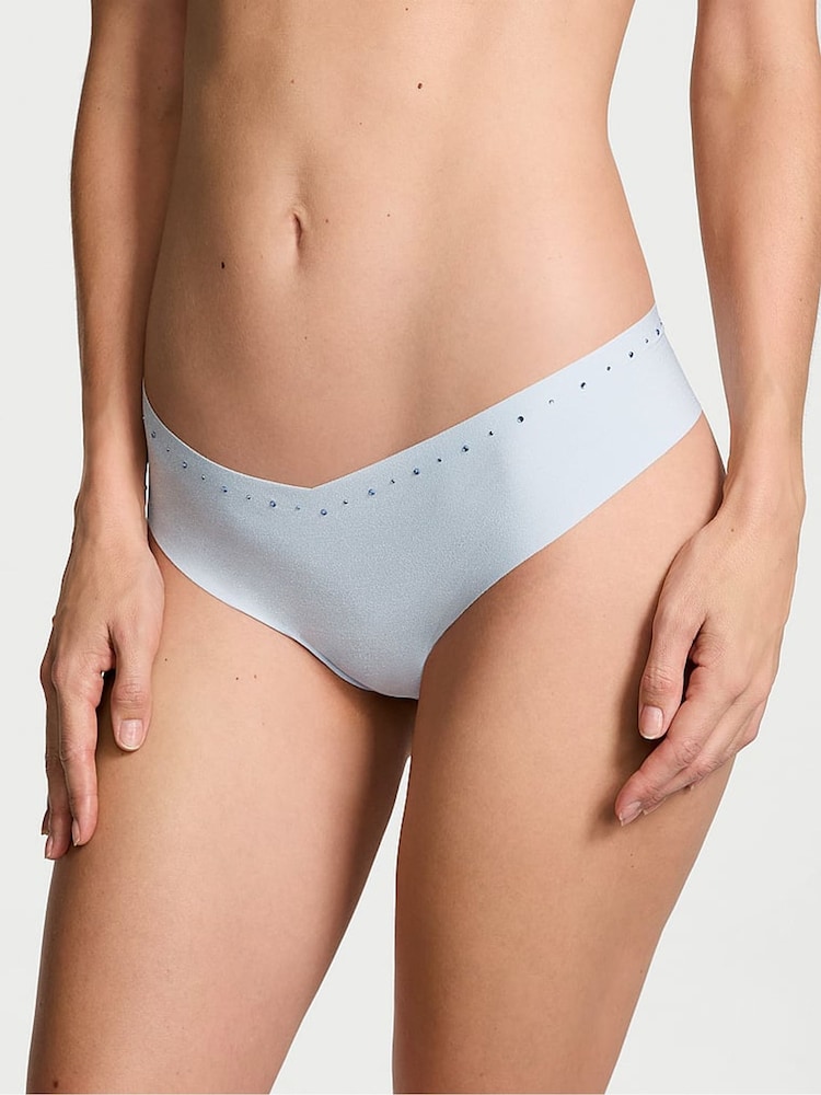 Victoria's Secret Light Blue Thong Shine Trim Knickers - Image 1 of 3