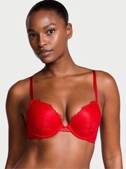 Victoria's Secret Lipstick Red Push Up Rose Lace Bra - Image 1 of 1