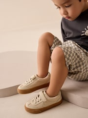 Neutral Standard Fit (F) Touch Fastening Elastic Lace Trainers - Image 1 of 7