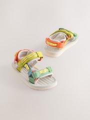 Yellow Multi Standard Fit (F) Touch Fastening Adjustable Strap Tape Trekker Walking Sandals - Image 3 of 8