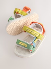 Yellow Multi Standard Fit (F) Touch Fastening Adjustable Strap Tape Trekker Walking Sandals - Image 6 of 8