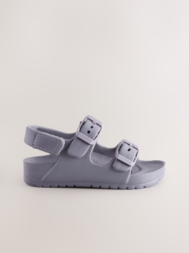 Purple Double Buckle Ankle Strap EVA Sandals - Image 2 of 7