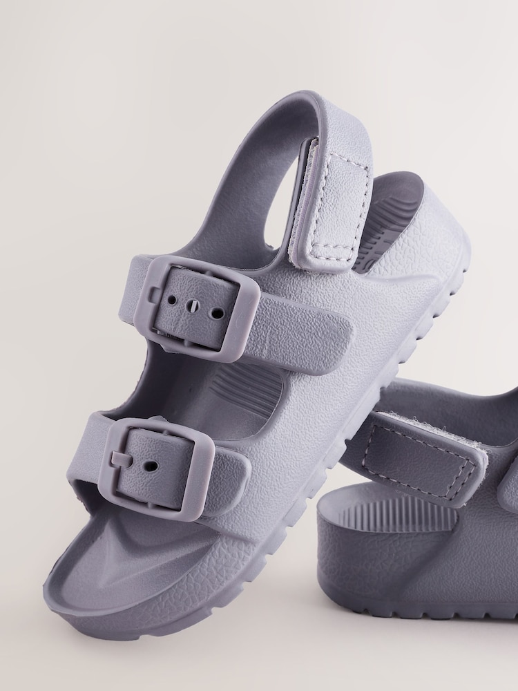 Purple Double Buckle Ankle Strap EVA Sandals - Image 6 of 7