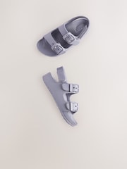 Purple Double Buckle Ankle Strap EVA Sandals - Image 7 of 7