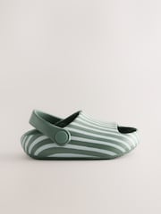 Sage Green Stripe Sliders with Backstrap - Image 4 of 8