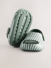 Sage Green Stripe Sliders with Backstrap - Image 6 of 8