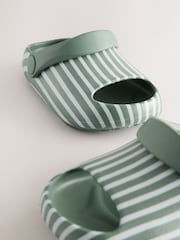 Sage Green Stripe Sliders with Backstrap - Image 7 of 8