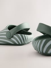 Sage Green Stripe Sliders with Backstrap - Image 8 of 8