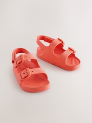 Red Double Buckle Ankle Strap EVA Sandals - Image 1 of 5