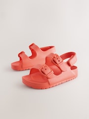 Red Double Buckle Ankle Strap EVA Sandals - Image 3 of 5