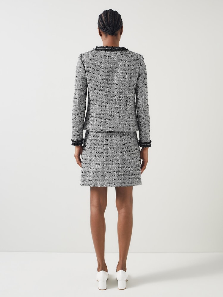 LK Bennett Black Tweed and Trim Charlie Jacket - Image 2 of 4