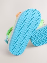 Blue/Green Bright Stripe Standard Fit (F) Touch Fastening Adjustable Strap Tape Trekker Walking Sandals - Image 8 of 8