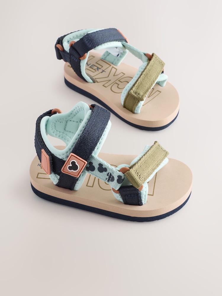 Neutral/Blue Mickey Mouse Trekker Sandals - Image 1 of 6