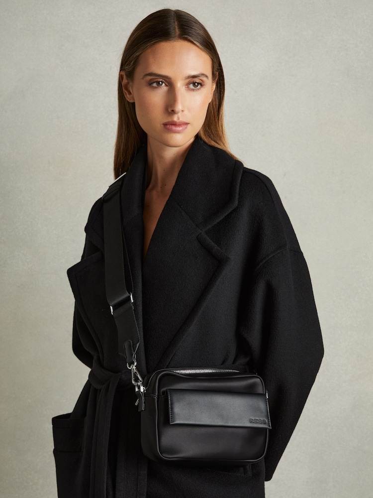 Reiss Black Norah Nylon Gabardine Camera Bag - Image 2 of 4 Reiss Black Norah Nylon Gabardine Camera Bag - Image 2 of 4