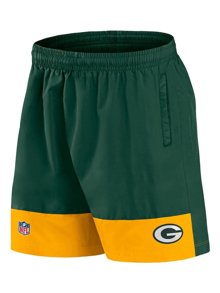 Fanatics Green NFL Bay Packers Woven Shorts - Image 2 of 3 Fanatics Green NFL Bay Packers Woven Shorts - Image 2 of 3