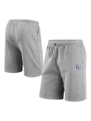 Fanatics Grey MLB Kansas City Royals Primary Logo Graphic Fleece Shorts - Image 1 of 3