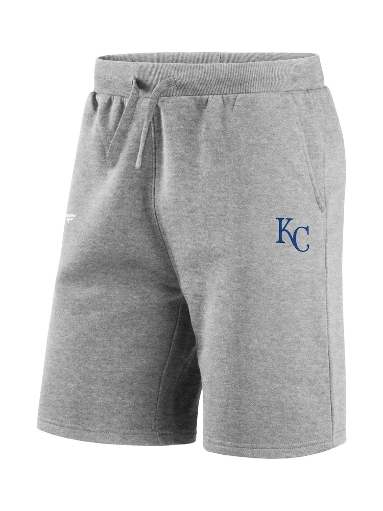 Fanatics Grey MLB Kansas City Royals Primary Logo Graphic Fleece Shorts - Image 2 of 3