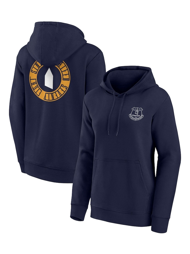 Fanatics Womens Blue Everton Revolve Front and Back Graphic Hoodie - Image 1 of 3