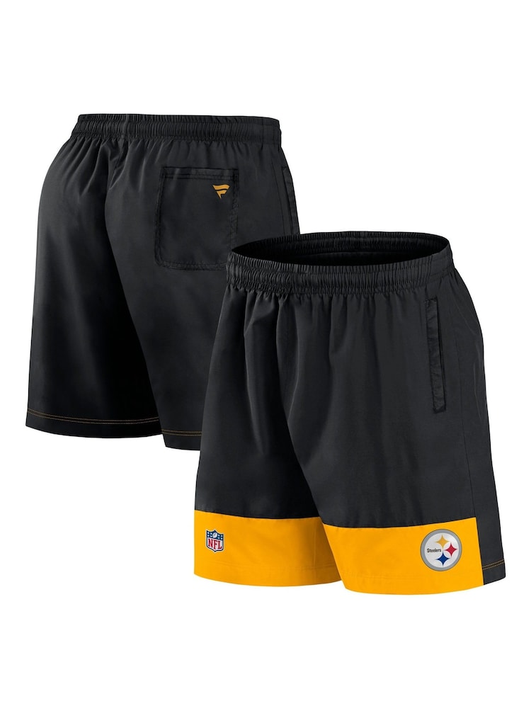 Fanatics NFL Pittsburgh Steelers Woven Black Shorts - Image 1 of 3