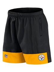Fanatics NFL Pittsburgh Steelers Woven Black Shorts - Image 2 of 3