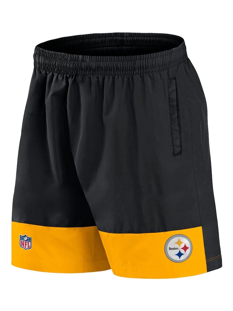 Fanatics NFL Pittsburgh Steelers Woven Black Shorts - Image 2 of 3
