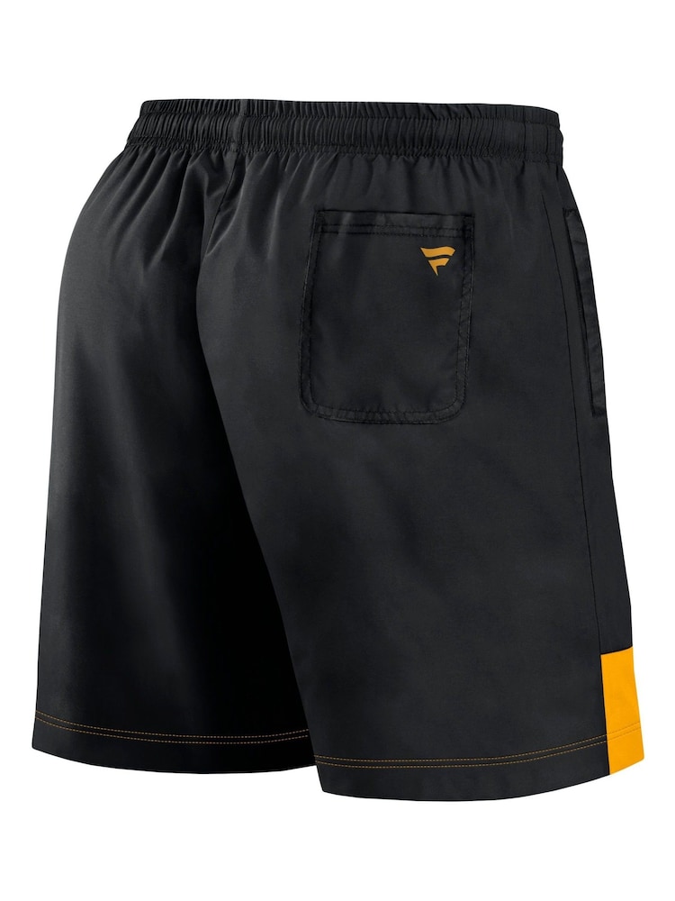 Fanatics NFL Pittsburgh Steelers Woven Black Shorts - Image 3 of 3 Fanatics NFL Pittsburgh Steelers Woven Black Shorts - Image 3 of 3