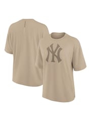 Fanatics Womens Oversized  MLB New York Yankees 100% Cotton Brown T-Shirt - Image 1 of 3