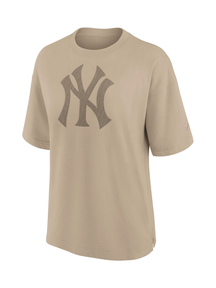 Fanatics Womens Oversized  MLB New York Yankees 100% Cotton Brown T-Shirt - Image 2 of 3