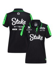 Fanatics Womens F1 Kick Sauber 2024 Team Black Polo Shirt - Image 1 of 3