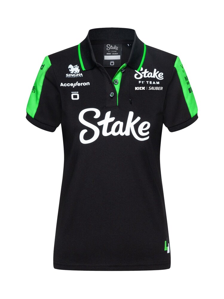 Fanatics Womens F1 Kick Sauber 2024 Team Black Polo Shirt - Image 2 of 3
