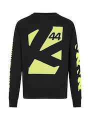 Fanatics F1 Mercedes AMG Petronas Lewis Hamilton 44 Long Sleeve 100% Cotton Black T-Shirt - Image 2 of 3