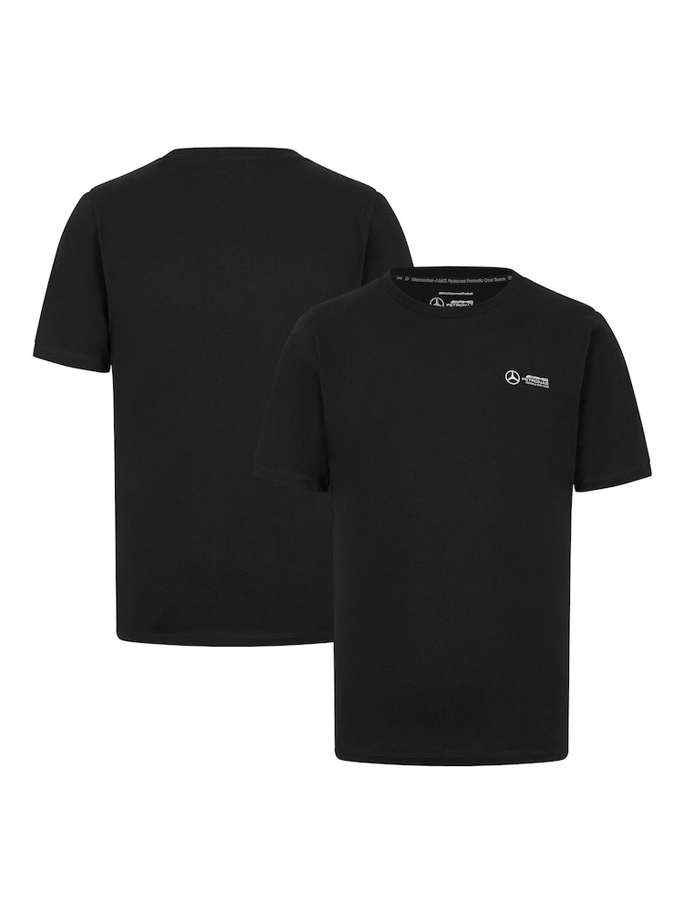 Fanatics F1 Mercedes AMG Petronas Small Logo 100% Cotton Black T-Shirt - Image 1 of 3