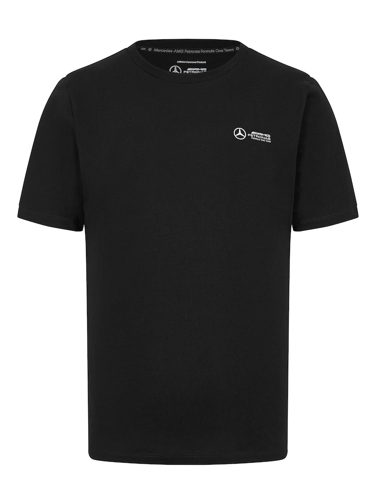 Fanatics F1 Mercedes AMG Petronas Small Logo 100% Cotton Black T-Shirt - Image 3 of 3