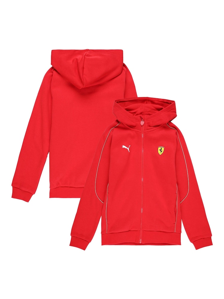 Puma Red Kids F1 Scuderia Ferrari Race Hooded Sweat Jacket - Image 1 of 3