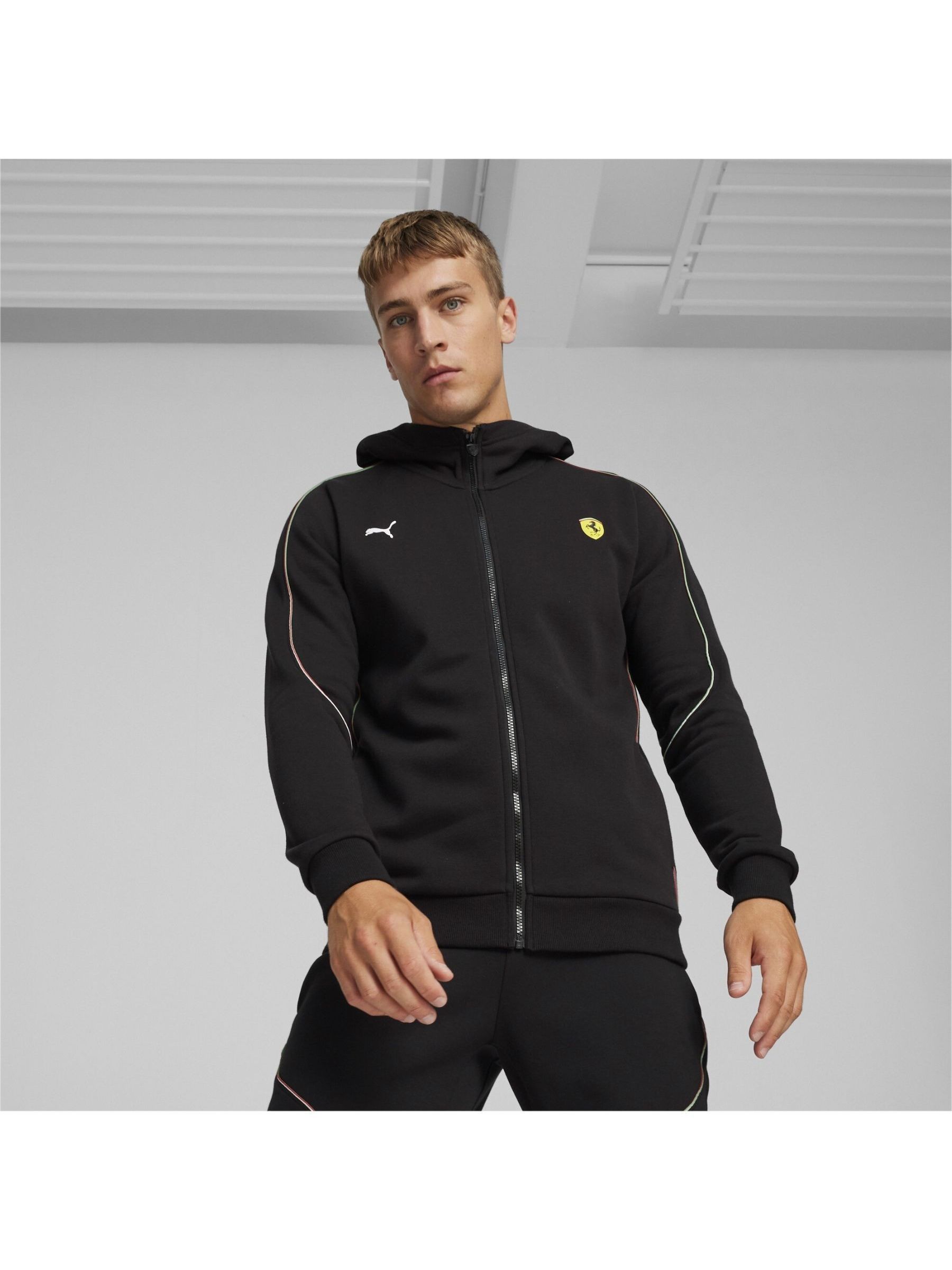 Puma Black F1 Scuderia Ferrari Race Hooded Sweat Jacket - Image 1 of 6