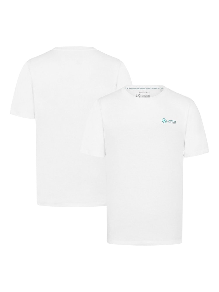 Fanatics F1 Mercedes AMG Petronas Small Logo 100% Cotton White T-Shirt - Image 1 of 3