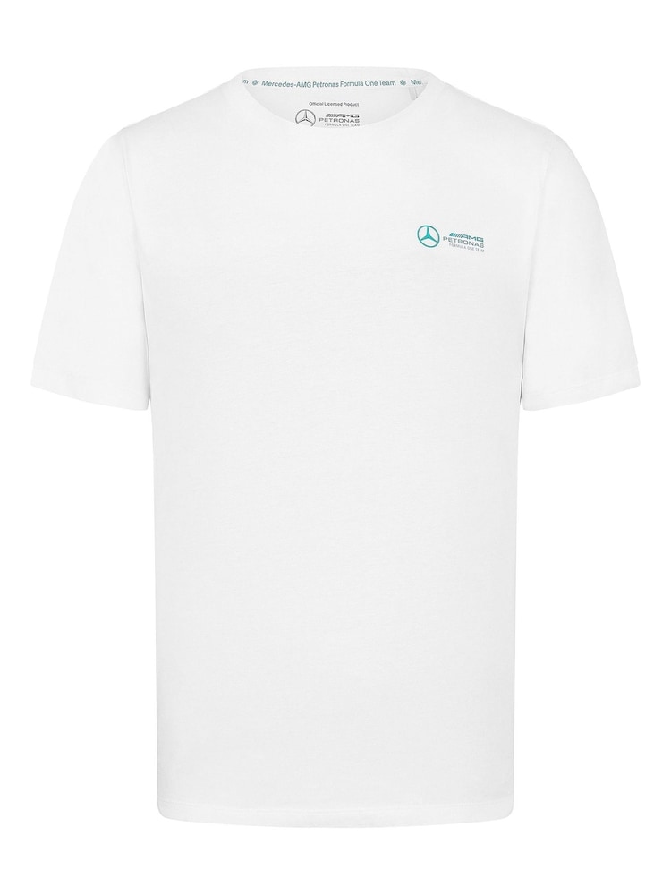 Fanatics F1 Mercedes AMG Petronas Small Logo 100% Cotton White T-Shirt - Image 2 of 3