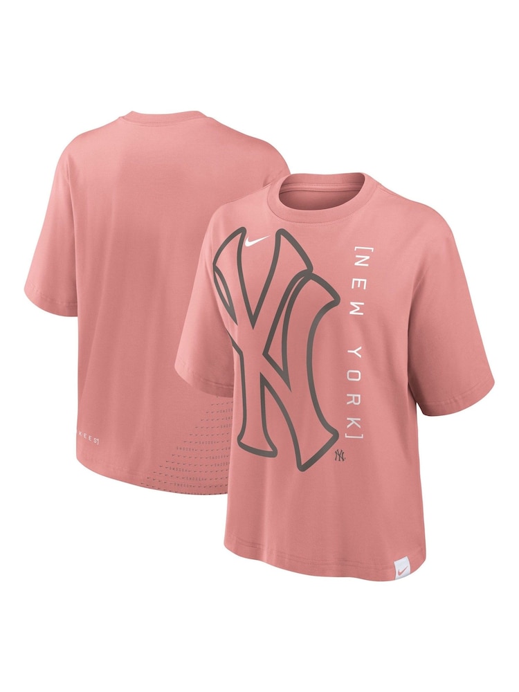 Fanatics Womens Pink MLB New York Yankees Statement Boxy 100% Cotton T-Shirt - Image 1 of 3