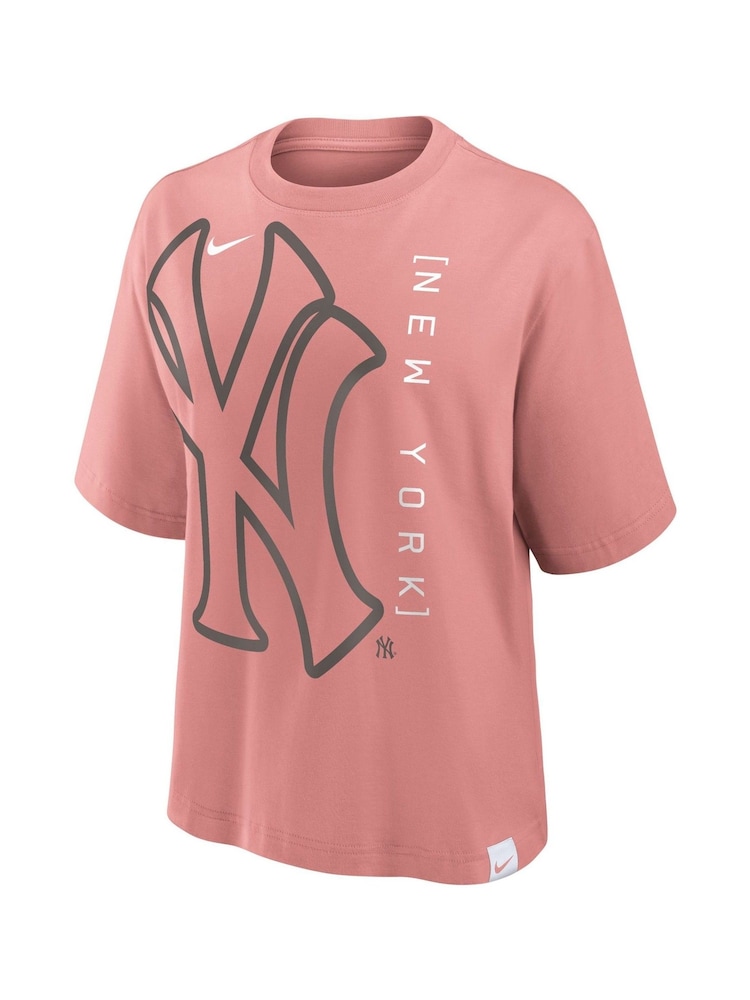 Fanatics Womens Pink MLB New York Yankees Statement Boxy 100% Cotton T-Shirt - Image 3 of 3
