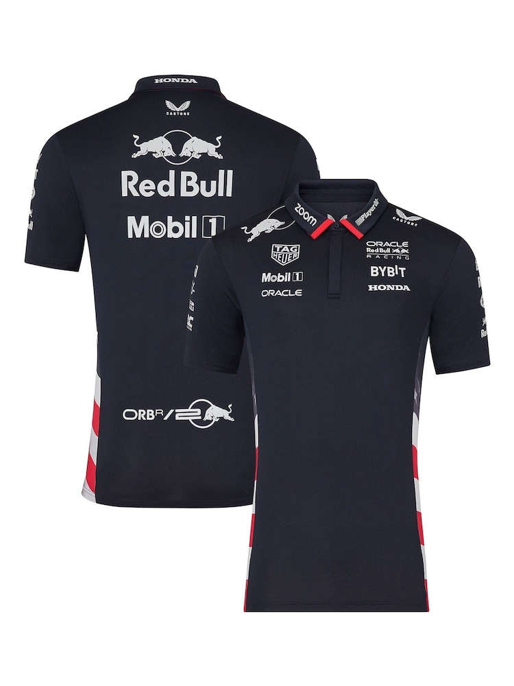 Fanatics Blue F1 Red Bull Racing 2024 Team USA Race Polo Shirt - Image 1 of 3